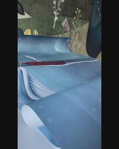 Papel para paredes ballena en fondo de oceano