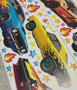 Vinilos decorativos Adhesivos infantiles de Pared Carro hot weels