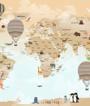 Papel para paredes Mapa mundial 3