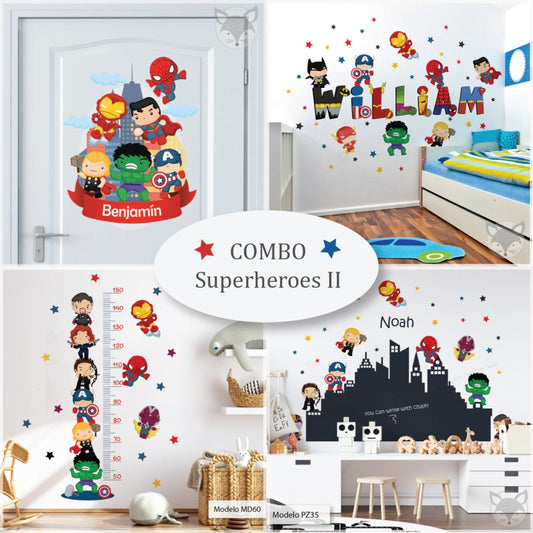 Combo de Vinilos decorativos Adhesivos Superheroes