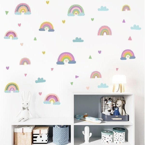 Adhesivos de pared arcoiris colores variados