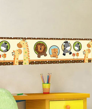 Cenefa infantil adhesiva animales de la selva