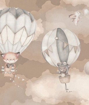 Papel para paredesAnimales voladores gris topo