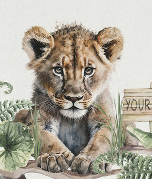 Papel para paredes León joven en la jungla