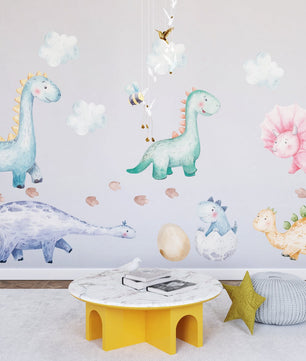 Vinilos decorativos Adhesivos infantiles de pared  Conjunto de dinosaurios Conjunto