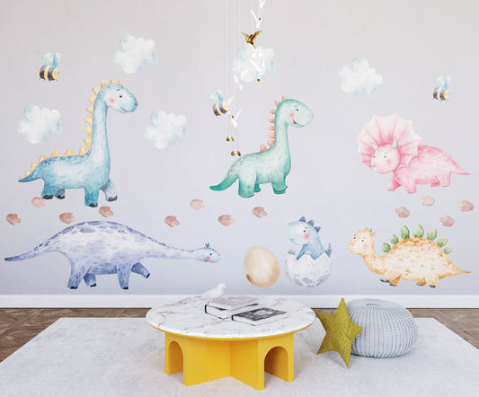 Dinosaurios en acuarela