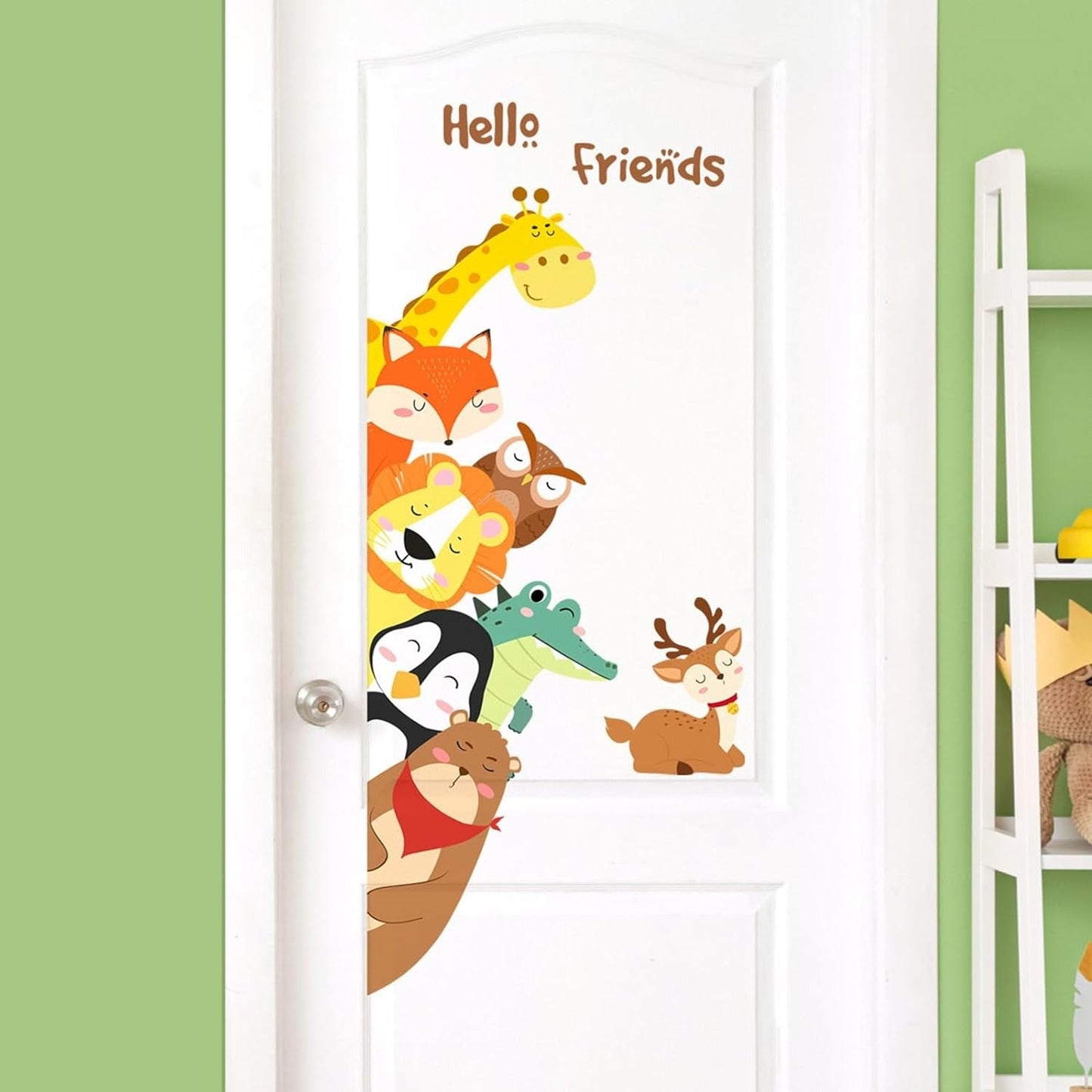 Vinilos decorativos Adhesivos infantiles de Puerta infantil con animales