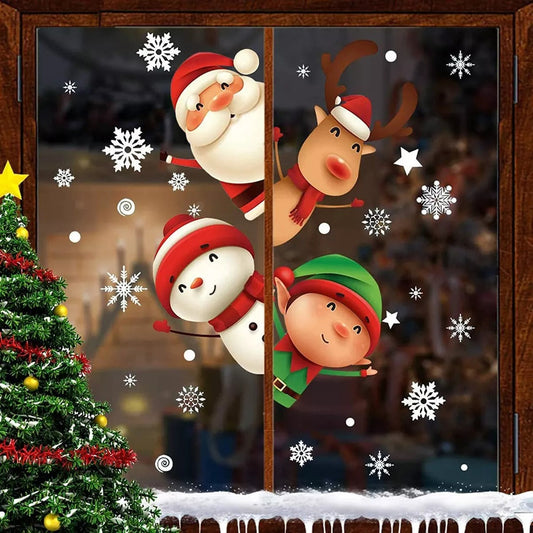 Vinilos decorativos Adhesivos infantiles de vinilo para ventanas Navideñas Con adornos
