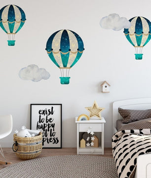 Vinilos decorativos Adhesivos infantiles de Pared Vinilos Globos Aerostáticos, niño