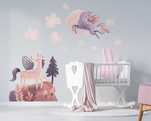 Vinilos decorativos Adhesivos infantiles de Pared PEGASUS niña (0084)