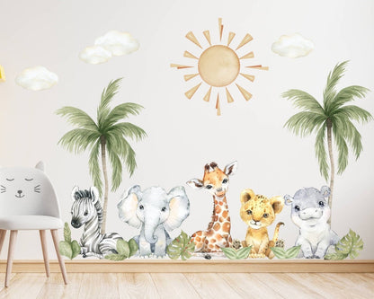 Vinilos decorativos Adhesivos infantiles de Pared  Conjunto de animales modelos variados