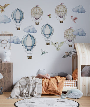 Vinilos decorativos Adhesivos infantiles de Pared globo de aire caliente, arte de globo de aire caliente niño