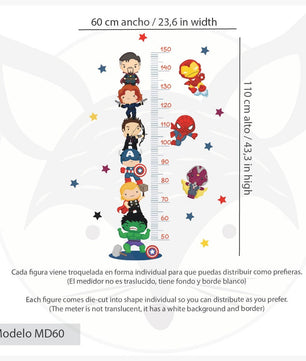 Medidor de altura infantil de superheroes niño (0074)