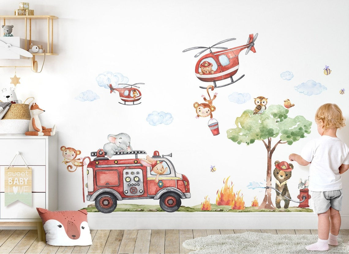 Vinilos decorativos Adhesivos infantiles de Pared  Conjunto de animales modelos variados
