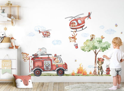 Vinilos decorativos Adhesivos infantiles de Pared  Conjunto de animales modelos variados