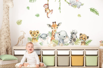 Vinilos decorativos Adhesivos infantiles de Pared  Conjunto de animales modelos variados