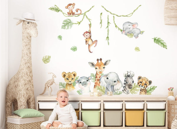 Decoracion Habitacion Bebe Pegatina De Pared Safari Infantil