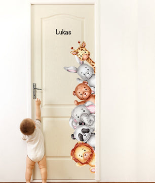 Vinilos decorativos Adhesivos infantiles de Puerta infantil con animales