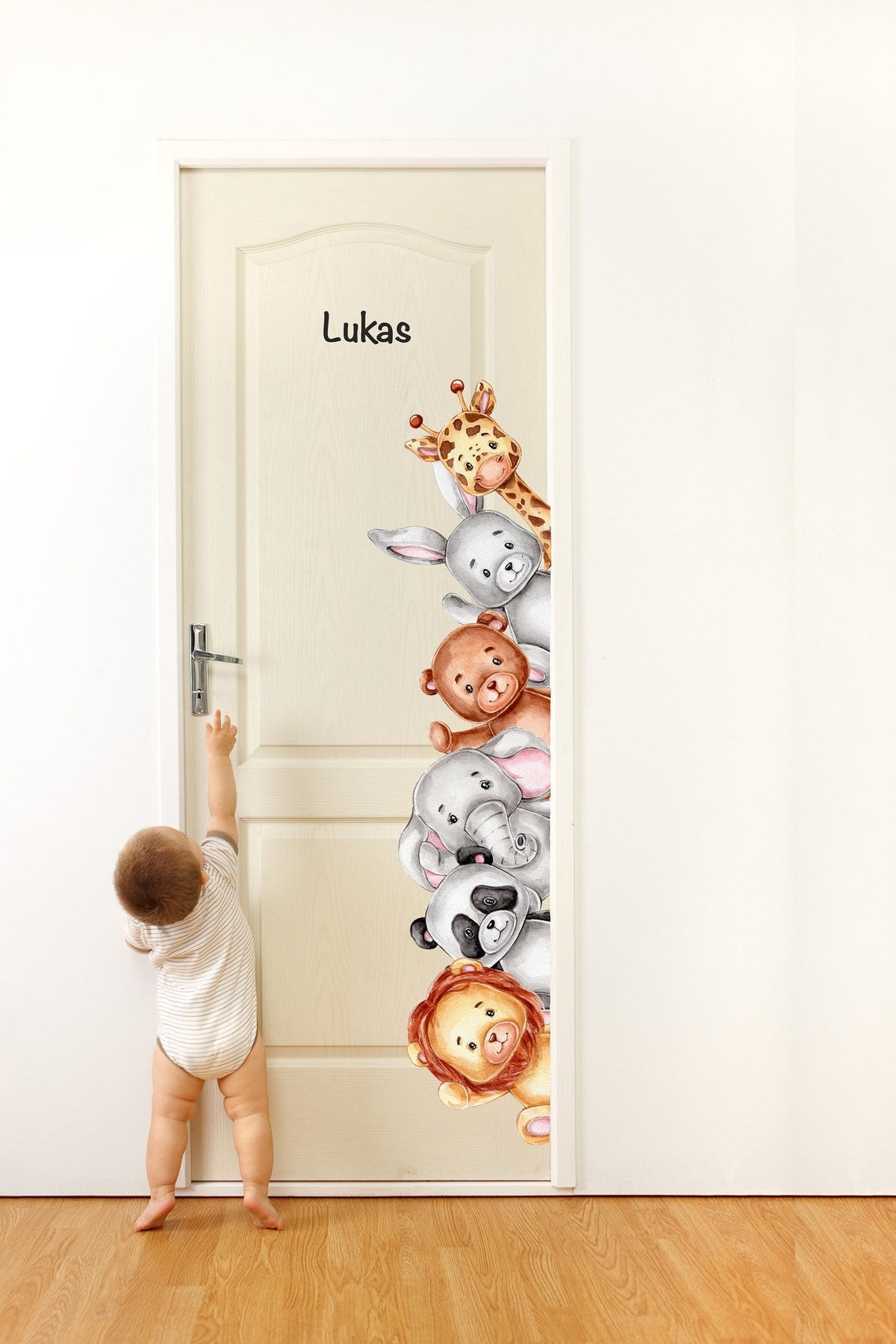 Vinilos decorativos Adhesivos infantiles de Puerta infantil con animales