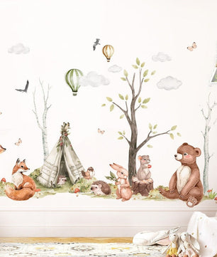 Vinilos decorativos Adhesivos infantiles de Pared para habitación Forest Animals Set animales (0082)