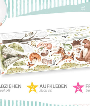 Vinilos decorativos Adhesivos infantiles de Pared para habitación Forest Animals Set animales (0082)