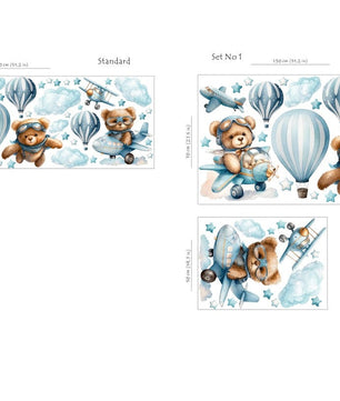 Vinilos decorativos Adhesivos infantiles de Pared de oso de peluche niño (0033)