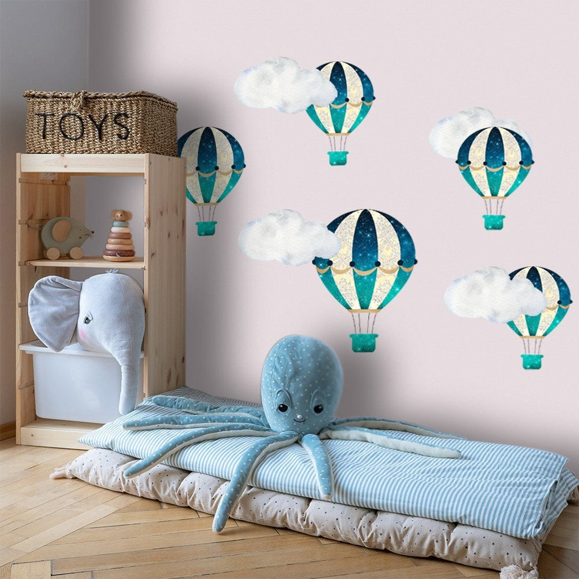 Vinilos decorativos Adhesivos infantiles de Pared Vinilos Globos Aerostáticos, niño