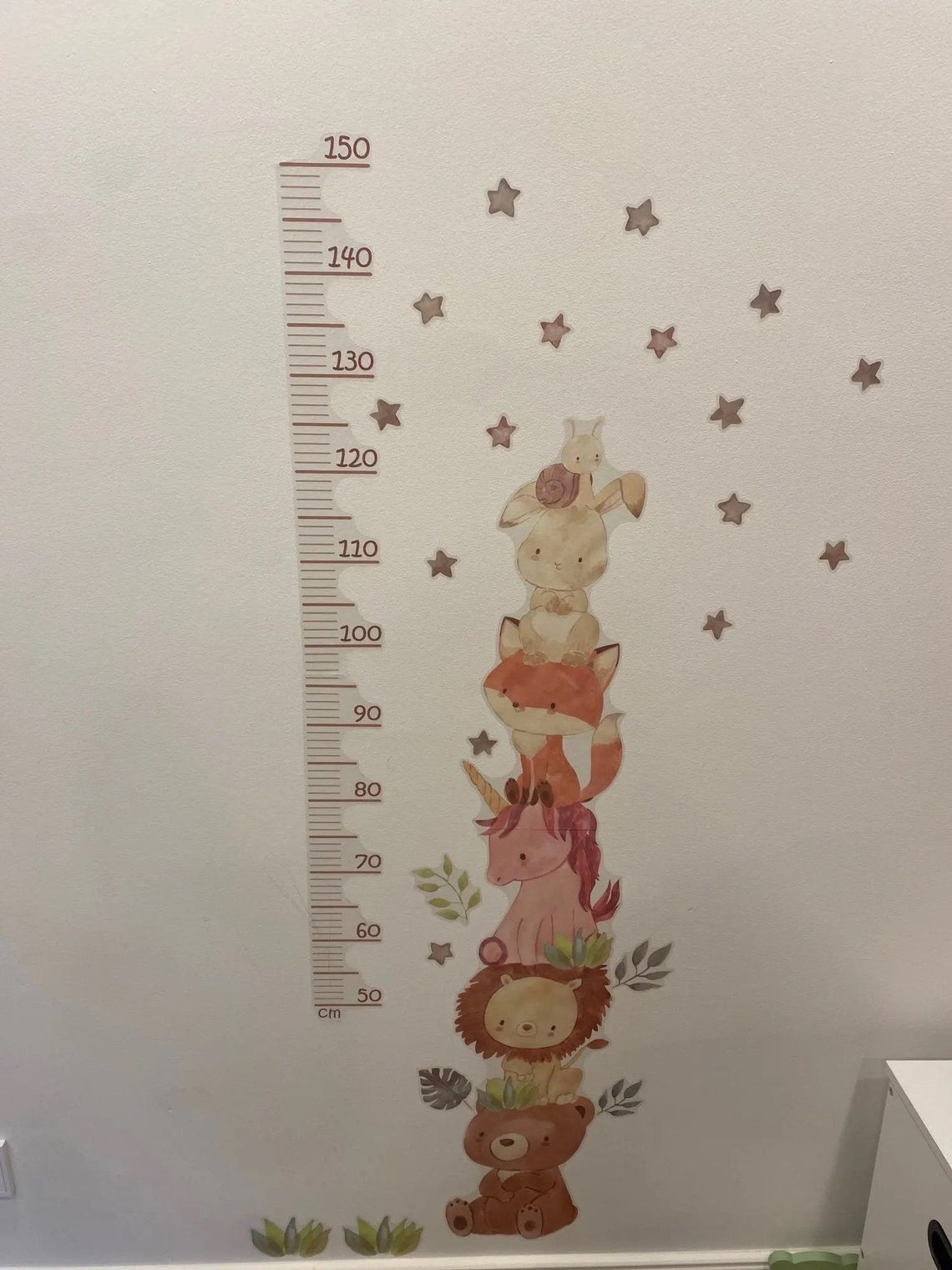 Vinilos decorativos Adhesivos infantiles de Pared medidor de altura infantil con animales (0070)