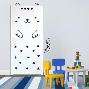 Vinilos decorativos Adhesivos infantiles de Puerta infantil con animales