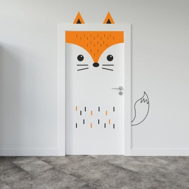 Vinilos decorativos Adhesivos infantiles de Puerta infantil con animales